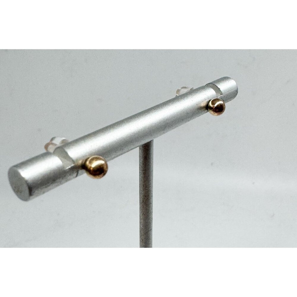 14K Yellow Gold Filled Round Ball Stud 3.8mm Pair Classic Petit Small Earrings